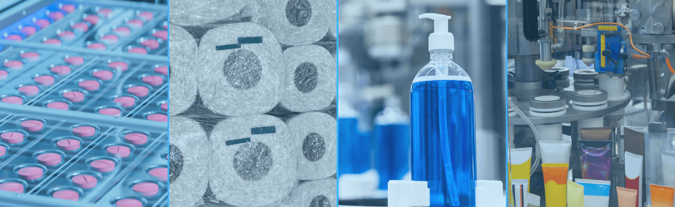 Banner Image of FMCG products being manufacturing in factories