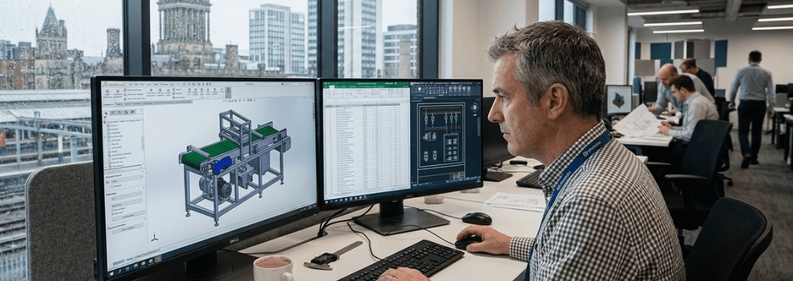 Image of Design Engineer in Leeds Designing Machinery